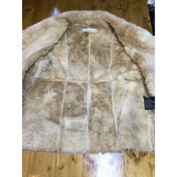 Vintage Excelled Womens Leather Jacket Size L Shearling Patchwork Penny Lane - Picture 6 of 9